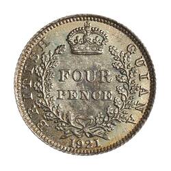 Specimen Coin - 4 Pence, British Guiana, 1921