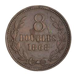 Coin - 8 Doubles, Guernsey, Channel Islands, 1868