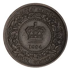 Coin - 1/2 Cent, Nova Scotia, Canada, 1861