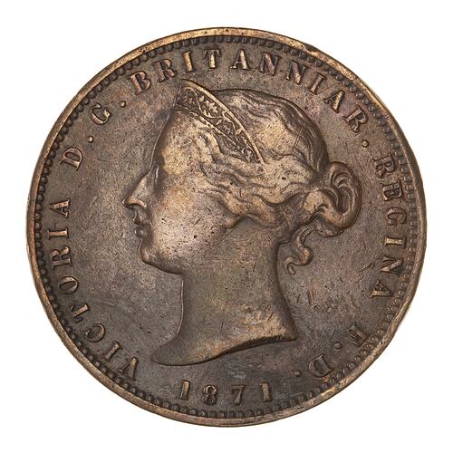 Coin - 1/13 Shilling, Jersey, Channel Islands, 1871