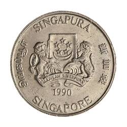 Coin - 20 Cents, Singapore, 1990