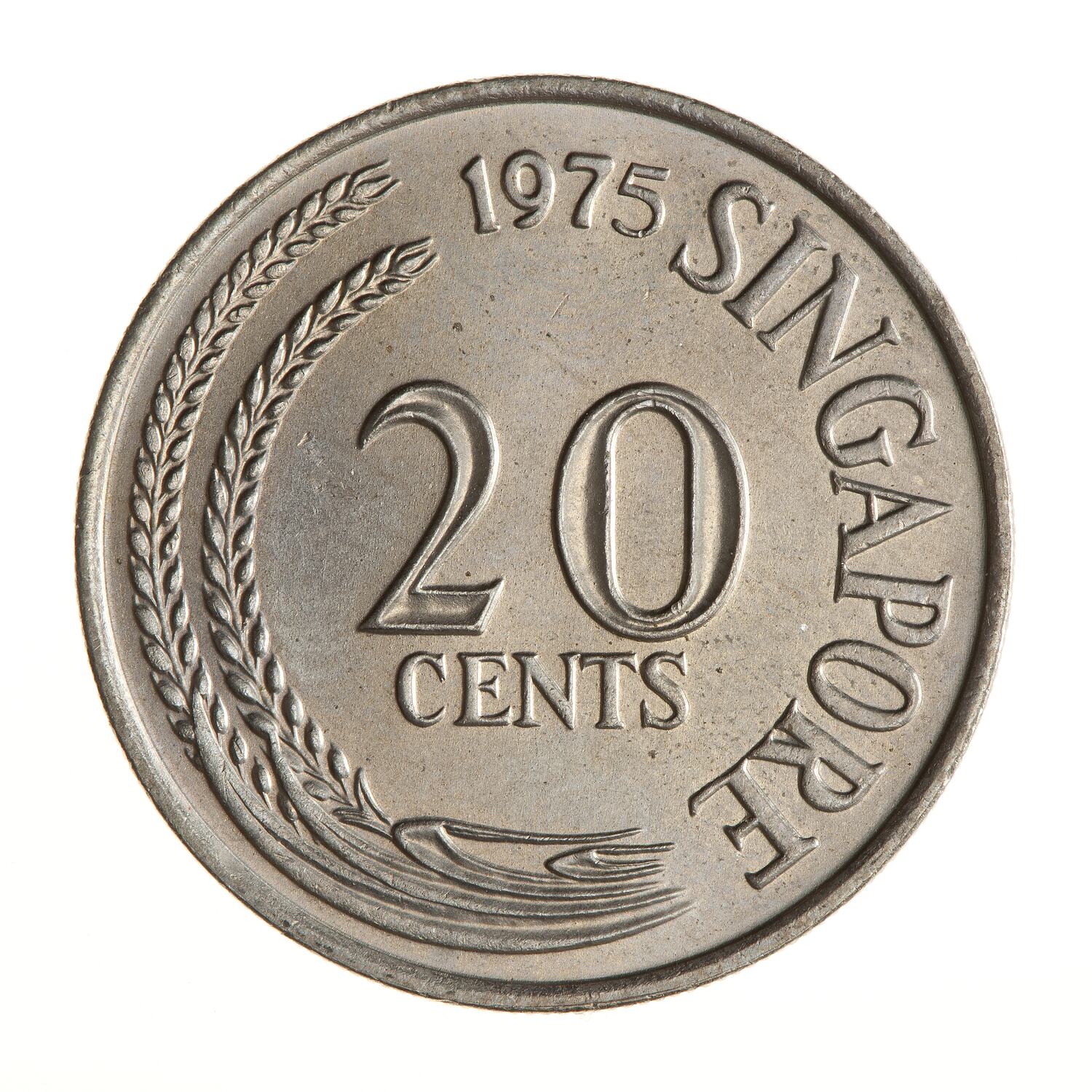 Coin - 20 Cents, Singapore, 1975