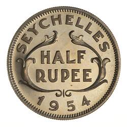 Proof Coin - 1/2 Rupee, Seychelles, 1954