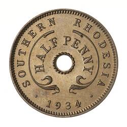 Proof Coin - 1/2 Penny, Southern Rhodesia, 1934