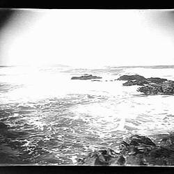 Glass Negative - Seascape, by A.J. Campbell, The Nobbies, Phillip Island, Victoria, circa 1900