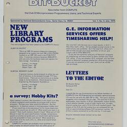 Newsletter - 'The Bit Bucket', Vol 1 No 3, Jul 1975