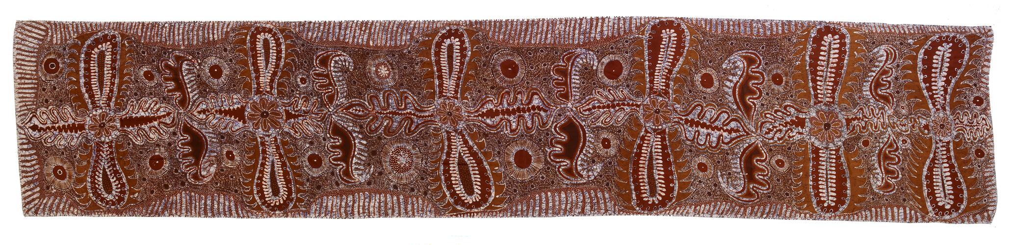 Silk twill batik (verso), Ernabella, South Australia, c.1988.