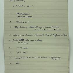 Position Application - Draft Application by Hope Macpherson for Position of Conchologist with National Museum of Victoria, Melbourne, 31 Oct 1945