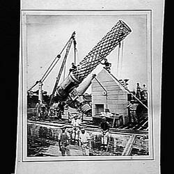 Copy Negative - Erection of Great Melbourne Telescope, Melbourne Observatory, South Yarra, Victoria, 1869