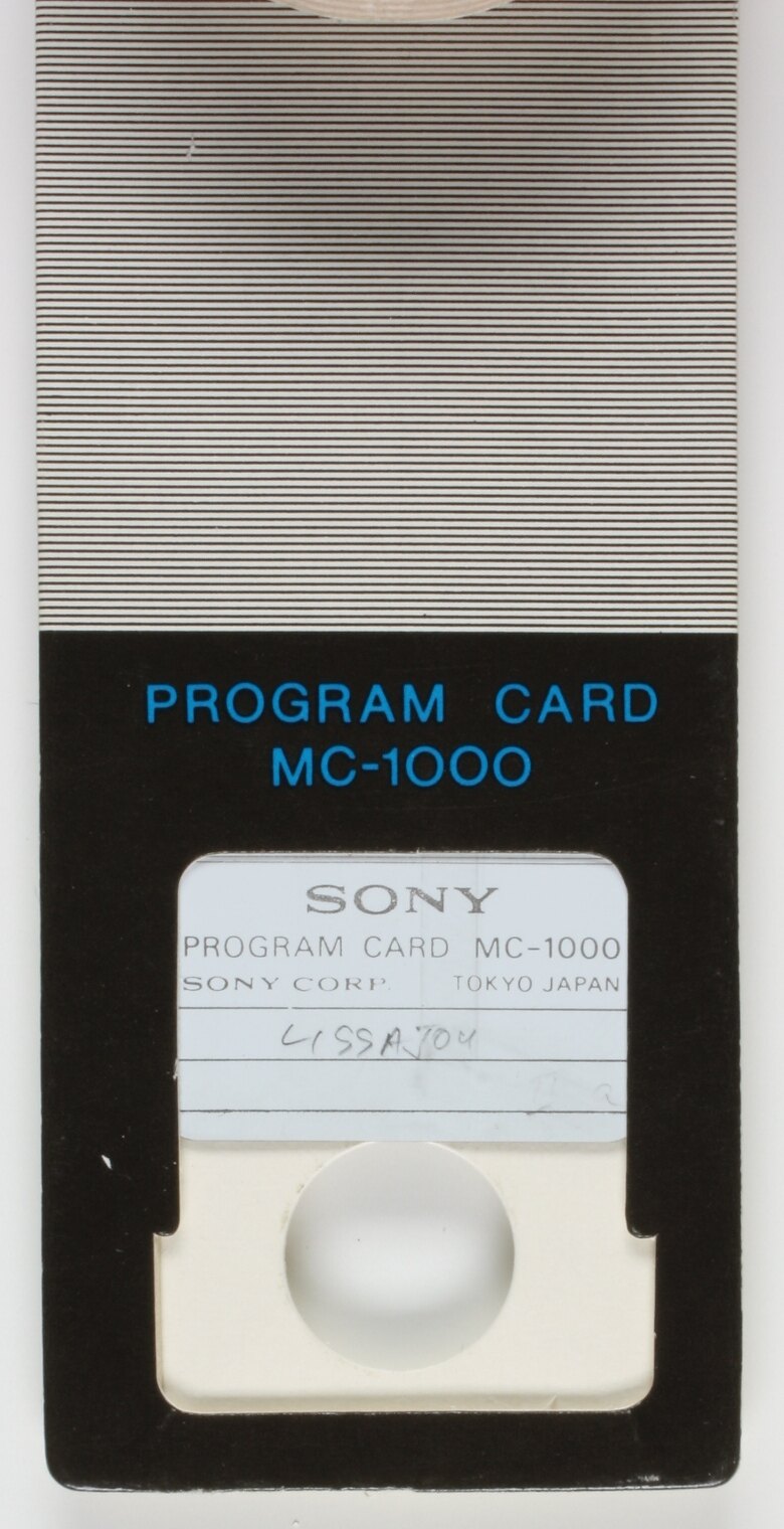 Program Cards & Documentation - Sony, Sobax ICC-2700E