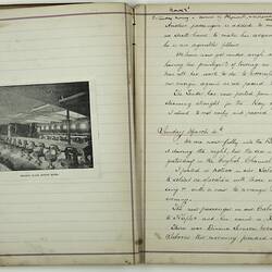 Diary pages describing voyage to Melbourne.
