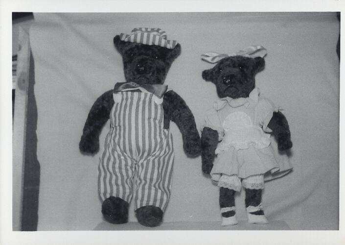 Photograph - Fredd Bear and Fee Fee Bear stuffed toys made by L.J. Sterne Doll Company, Melbourne, circa 1965