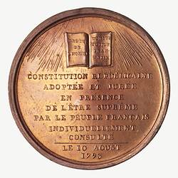 Medal - Republican Constitution Adopted, France, 1793