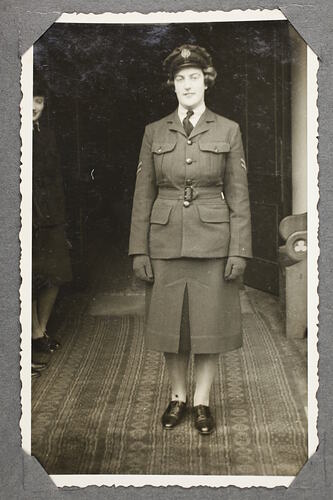 Woman in military uniform.