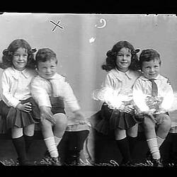 Glass Negative - Portrait of Missie Rosenblum and Boy, Australia, 2 Sep, circa 1890s - 1920s