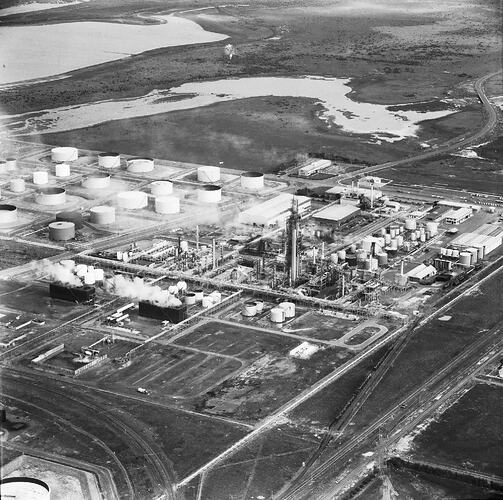 Negative - Aerial View of the Altona Oil Refinery, Victoria, 05 Aug 1962