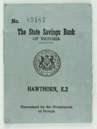Savings Passbook - State Savings Bank of Victoria, Mr Harold K Morter & Mrs Wilma J Morter, 1959-1960
