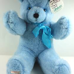 Teddy Bear - Jakas Soft Toys, Light Blue, Musical, Melbourne, circa 1998