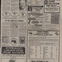 Newspaper Cutting - The Courier, Ausipex, 19 Sep 1984