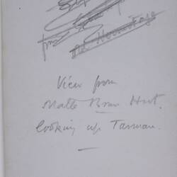 Back of photograph of New Zealand by Walter Baldwin Spencer, 1906/7