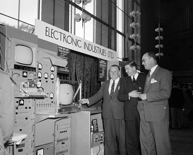 Electronic Industries Ltd. Lord Major at Exhibition Stand, Parkville, Victoria, 28 May 1959