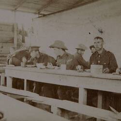 Photograph - 'Tommies' Eating at a Bench, Egypt, World War I, 1914-1918