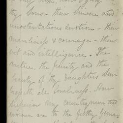 Open diary with handwritten text on discoloured worn page.