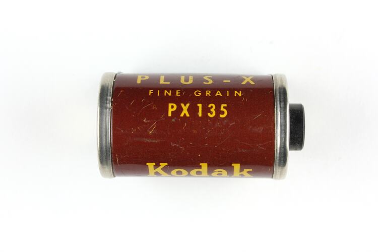 Cylindrical cartridge with maroon, pressed metal label.