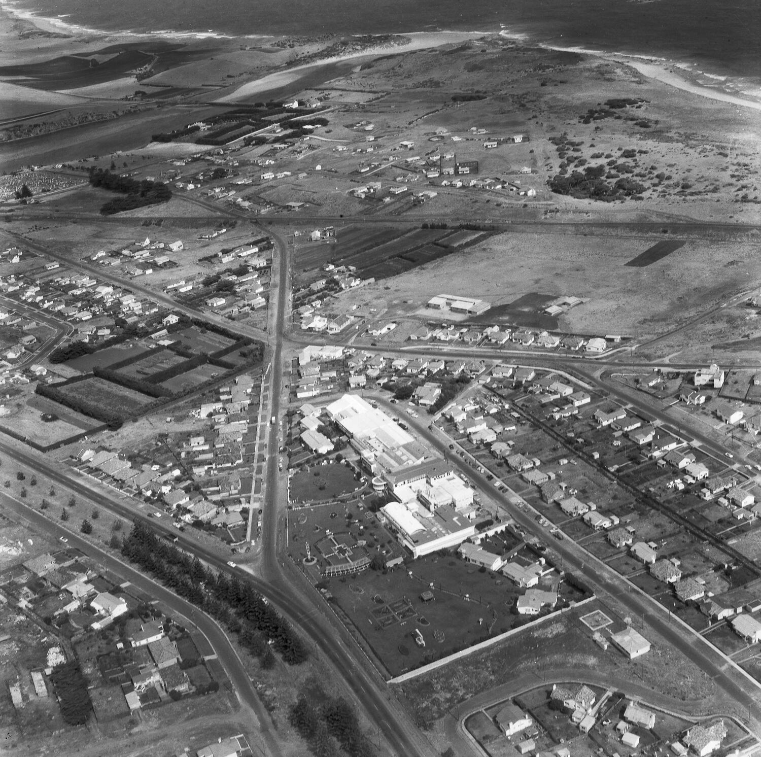 Negative Aerial View of 'Fletcher Jones' Factory, Warrnambool, 06 Feb