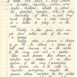 Document - Murray Campbell, to Dorothy Howard, Description of Ball Game 'Donkey', 25 Mar 1955