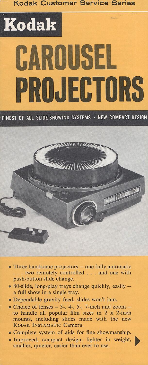Publicity Leaflet Eastman Kodak, 'Kodak Carousel Projectors', 1964