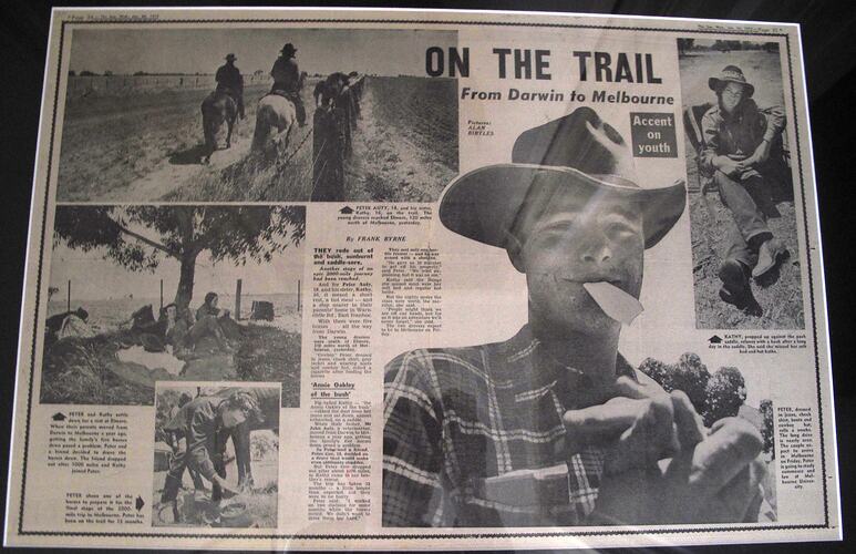 Photograph of Newspaper Article - 'On the Trail From Darwin to Melbourne', The Sun, 26 Jan 1972