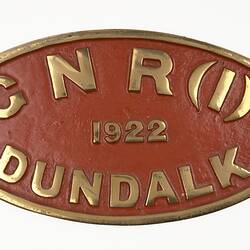 Locomotive Builders Plate - Great Northern Railway (Ireland), Dundalk Works, Ireland, 1922