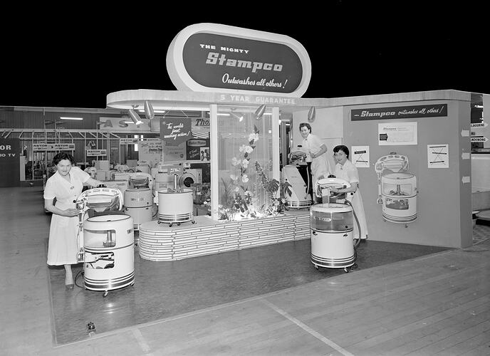 Stampco Washing Machines, Promotional Display, Melbourne, Victoria, Aug 1958