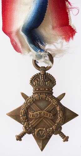 Medal - 1914-1915 Star, Great Britain, Private John Adrian Evans, 1918 - Obverse