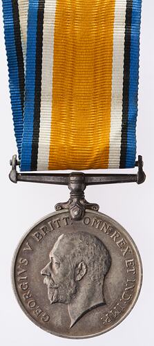 Medal - British War Medal, Great Britain, Warrant Officer William Edward Green, 1914-1920 - Obverse