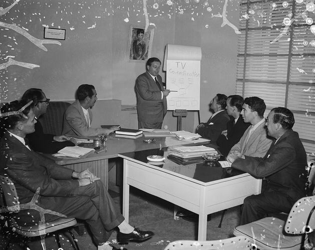 Meeting in Office, Melbourne, Victoria, Feb 1956