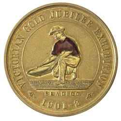 Medal - Victorian Gold Jubilee Exhibition Bendigo Prize, 1901 - 1902 AD