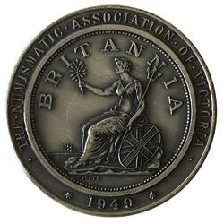 Medal - Annand Smith Token Centenary, Numismatic Association of Victoria, Victoria, Australia, 1949