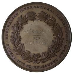 Medal - Australian International Exhibitions Commissioners, 1879 - 81 AD