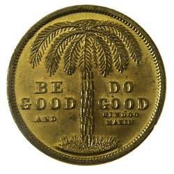 Medal - Federation of the World, Be Good & Do Good, Cole's Book Arcade, Victoria, Australia, circa 1885