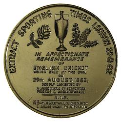 Medal - Centenary of Ashes, 1982 AD