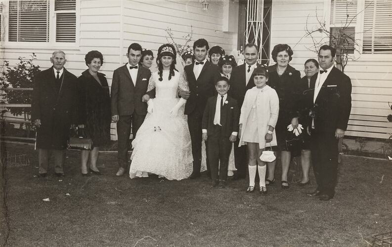 Spiropoulos Extended Family At Anna Spiropoulos Wedding, Fawkner, 1969