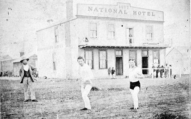Footrace Challenge on Main Street, Natimuk, Victoria, circa 1880
