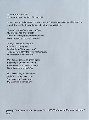Transcript - Mona Farr, 1919 Poem Excerpt, 2022