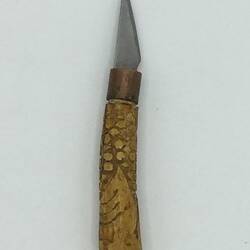 Knife - Metal With Carved Wooden Handle, Joseph Scerri, Brunswick, circa 1980s-2010s