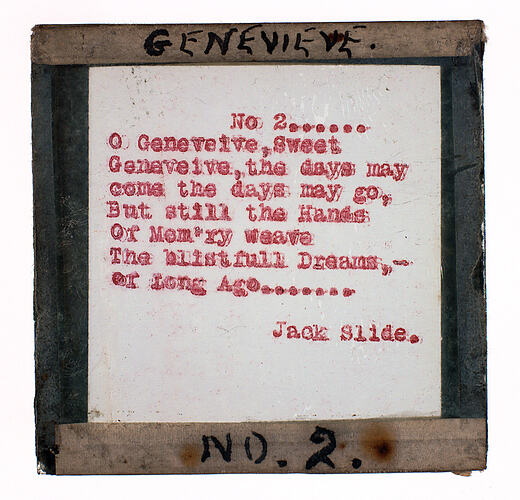 Lantern Slide - 'Genevieve'