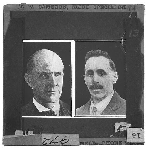 Lantern Slide - Universal Opportunity League, Two Male Portraits