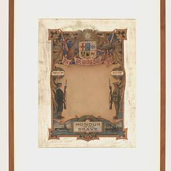 Honour Certificate Artwork - 'Honour to the Brave, The Great War', circa 1919-1922