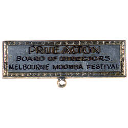 Badge - Melbourne Moomba Festival, Director, Prue Acton, 1988